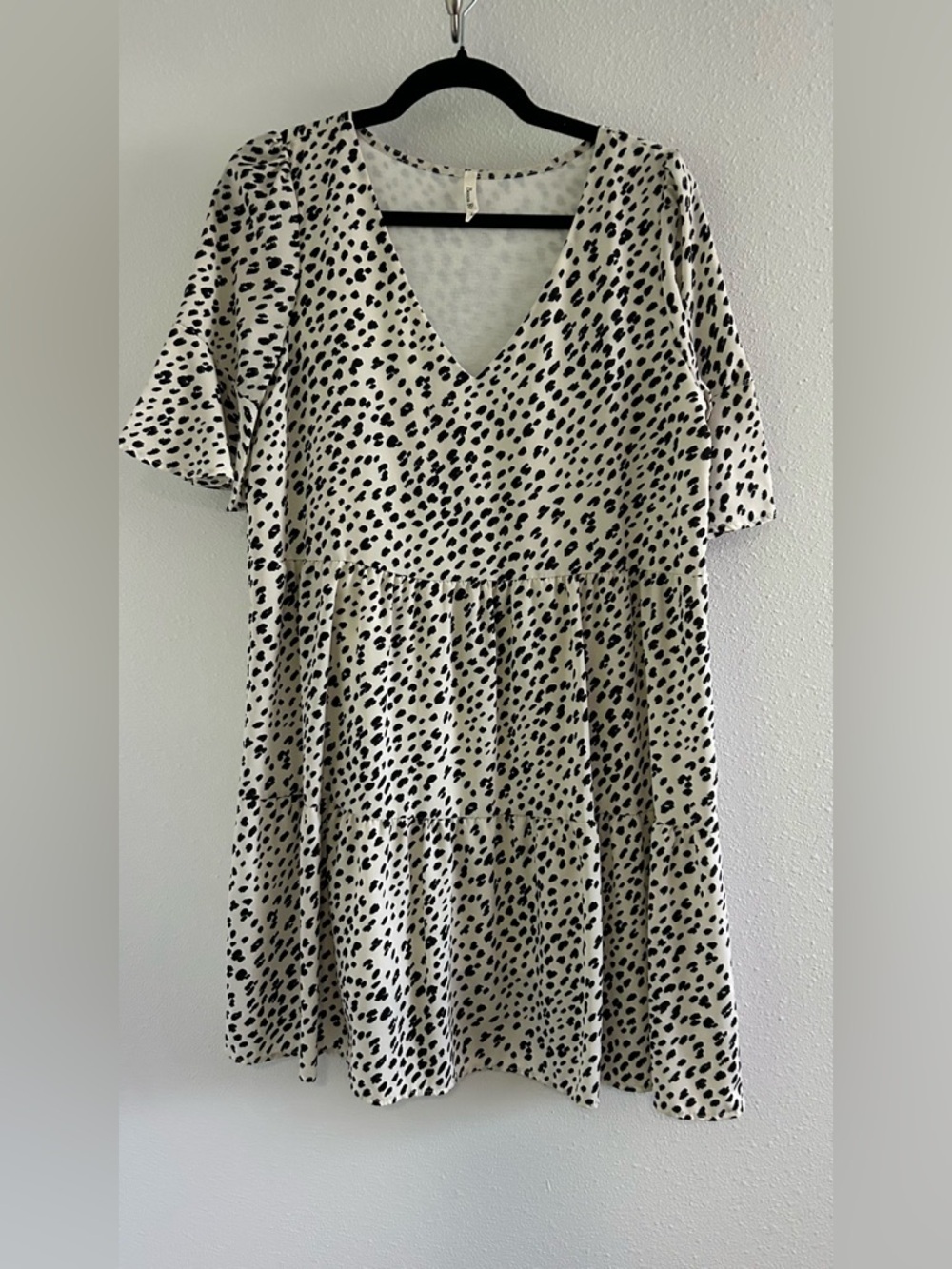 Beeson River Ivory Dress with Black Spot Print